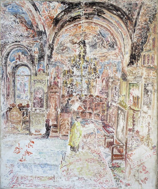 Matei Lazarescu_Interior Biserica  Olari_ulei pe panza,   1999
